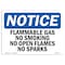 Signmission Sign, 7" H, 10" W, Rigid Plastic, Flammable Gas No Smoking No Open Flames No Sparks Sign, Landscape OS-NS-P-710-L-12757 - alternate 1